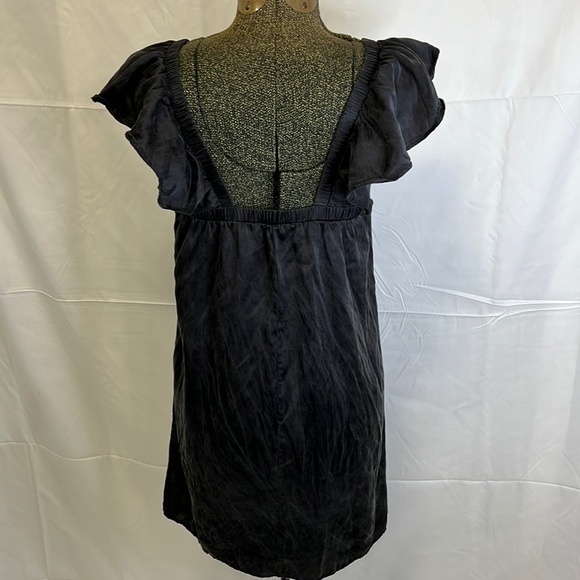 90’s NU COLLECTIVE BLACK  SILK MINI DRESS SMALL - Picture 10 of 16